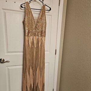 Babeyond 1920s style sequin dress Gold